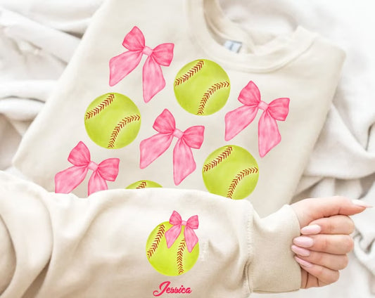 Coquette Softball or Baseball sweatshirt